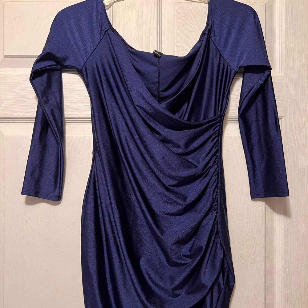 Windsor Royal blue off shoulder mini dress